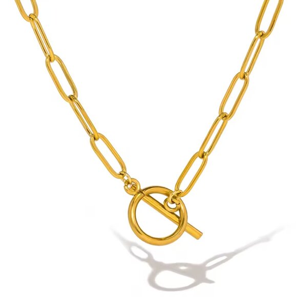 14K Gold filled Layering Hoop Necklace - Picture 1 of 4